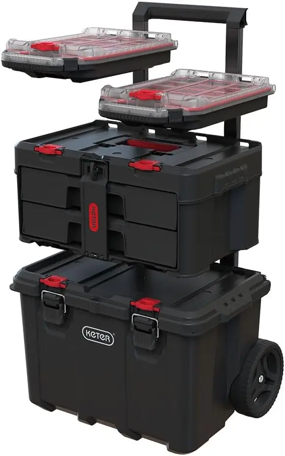 Stack-n-Roll Modular Tools Organizer for Garage Storage and DIY, 4 Piece Resin Rolling
Stack-n-Roll Modular Tools Organizer for Garage Storage and DIY, 4 Piece Resin Rolling