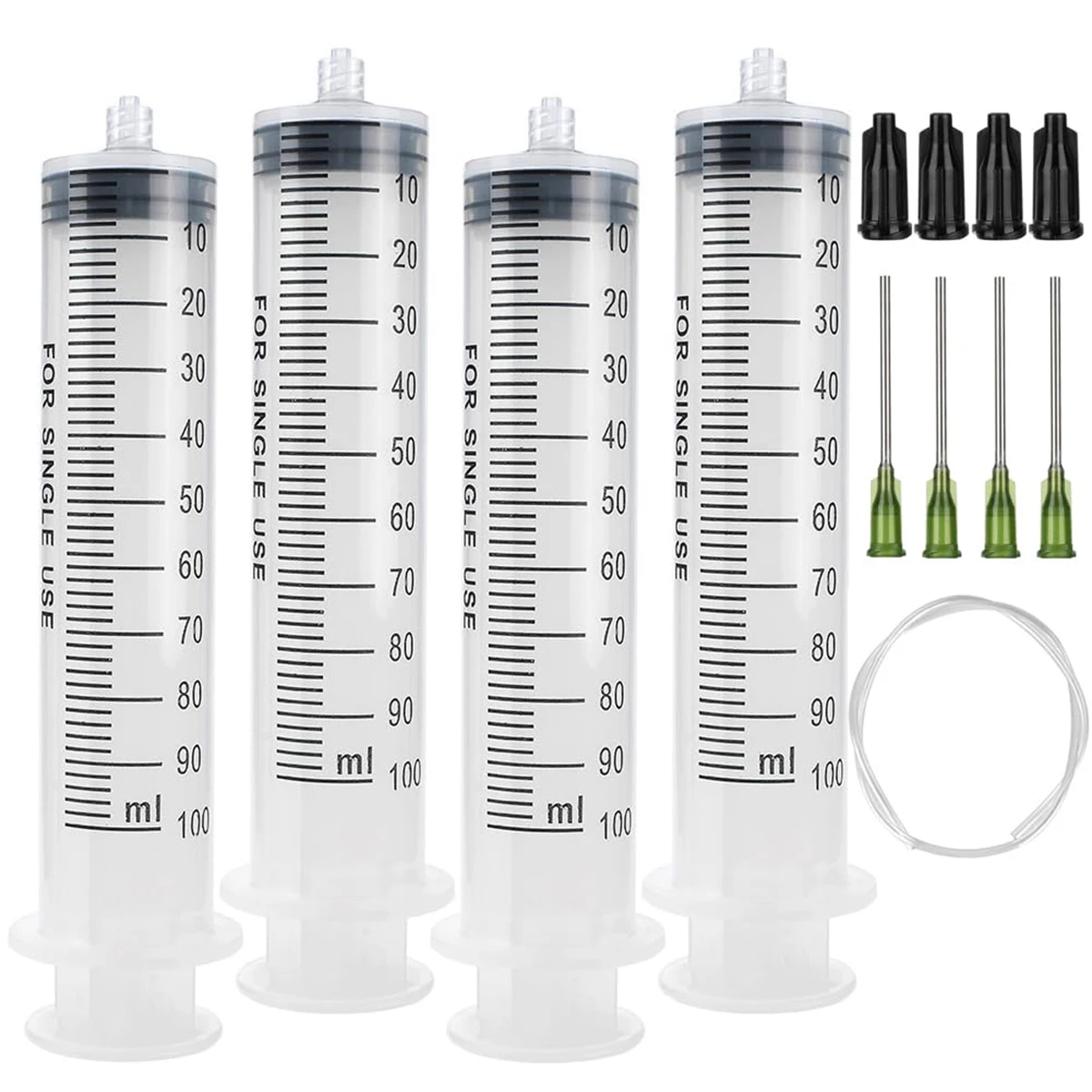 100 ml syringe with blunt tip and Luer Lock, reusable plastic syringe for gluing, dispensing, etc.
100 ml syringe with blunt tip and Luer Lock, reusable plastic syringe for gluing, dispensing, etc.
