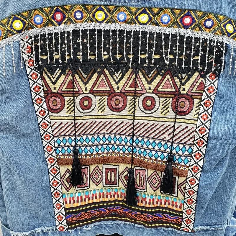 Spring Boho Heavy industry Embroidery Tassels Denim Jacket Women Frayed Burrs Casual Jeans Jacket Loose Long sleeve Female Coat
Spring Boho Heavy industry Embroidery Tassels Denim Jacket Women Frayed Burrs Casual Jeans Jacket Loose Long sleeve Female Coat