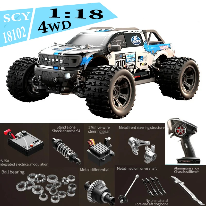 Супер крутой радиоуправляемый автомобиль SCY 1:18, внедорожный монстр, высокоскоростной матовый двигатель, внедорожник 40 км/ч, игрушка в подарок на день рождения для взрослых мальчиков
Супер крутой радиоуправляемый автомобиль SCY 1:18, внедорожный монстр, высокоскоростной матовый двигатель, внедорожник 40 км/ч, игрушка в подарок на день рождения для взрослых мальчиков