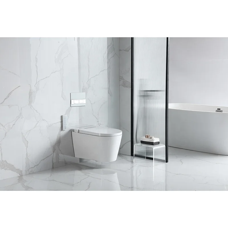New Design ECO Toilet Bowl Set Bathroom Intelligent Ceramic Rimless Wall Hung Smart Toilet