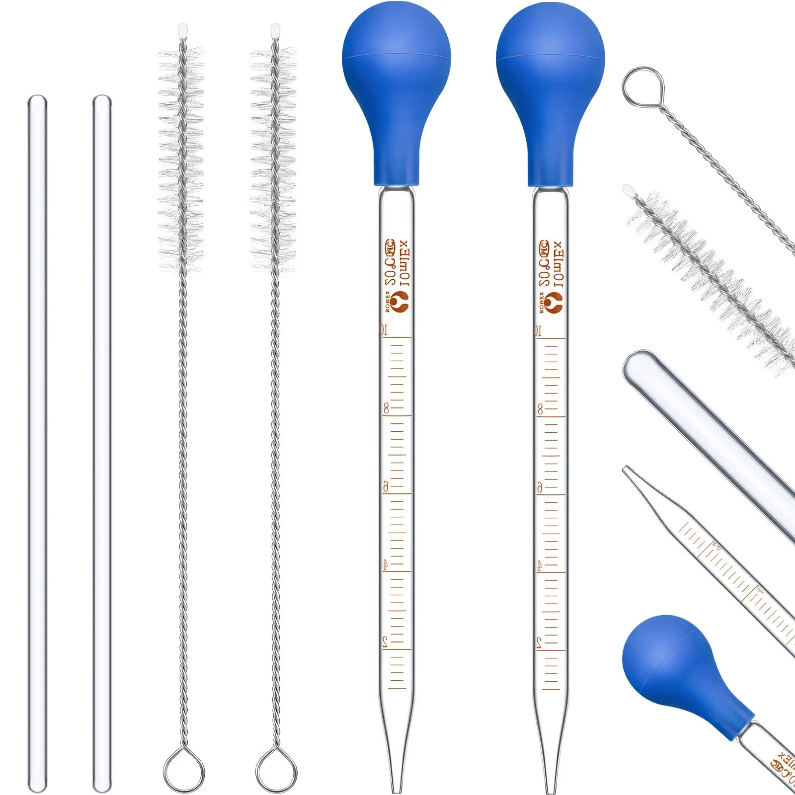 Glass Graduated Droppers Lab Pipettes Dropper Glass Liquid Pipette with Big Rubber Hats 20 cm Glass Stir Rod(16 Pieces, 10 ml)
Glass Graduated Droppers Lab Pipettes Dropper Glass Liquid Pipette with Big Rubber Hats 20 cm Glass Stir Rod(16 Pieces, 10 ml)