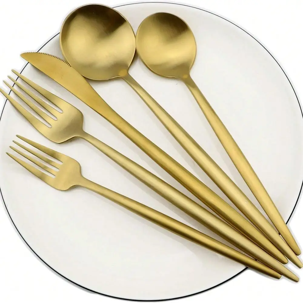 Gold Flatware, Silverware Sets, 20Piece Elegant Cute 18 10 Stainless Steel Silverware Set For Eating Home Kitchen Hotel Restaur
Gold Flatware, Silverware Sets, 20Piece Elegant Cute 18 10 Stainless Steel Silverware Set For Eating Home Kitchen Hotel Restaur