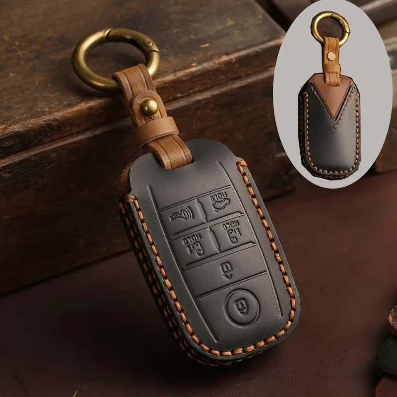 6 Buttons Leather Remote Control Car Key Cover Holder for KIA Sedona Grand Carnival Sorento Shell Fob Key Case Protection Skin
6 Buttons Leather Remote Control Car Key Cover Holder for KIA Sedona Grand Carnival Sorento Shell Fob Key Case Protection Skin
