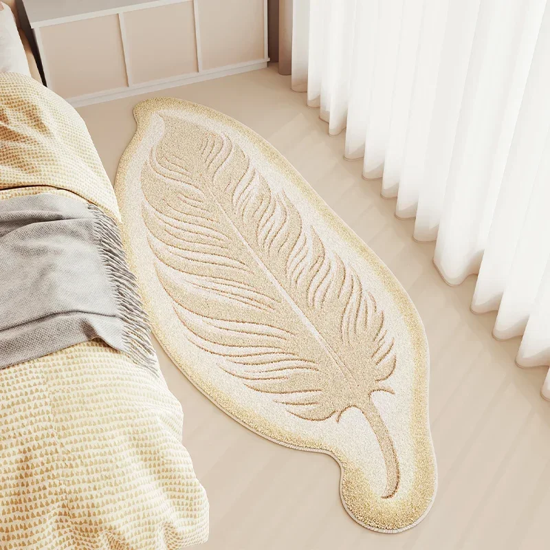 Carpet for Bedroom Simple Light Luxury Feather Shaped Bedside Carpets Off-white Soft Doorway Rug Machine Washable Balcony Rugs
Carpet for Bedroom Simple Light Luxury Feather Shaped Bedside Carpets Off-white Soft Doorway Rug Machine Washable Balcony Rugs