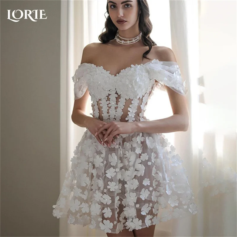 LORIE Vintage Lace Short Mermaid Wedding Dress Pleats Ball Off Shoulder Corset Mini Bridal Gown Princess Bride Gowns Customized
LORIE Vintage Lace Short Mermaid Wedding Dress Pleats Ball Off Shoulder Corset Mini Bridal Gown Princess Bride Gowns Customized