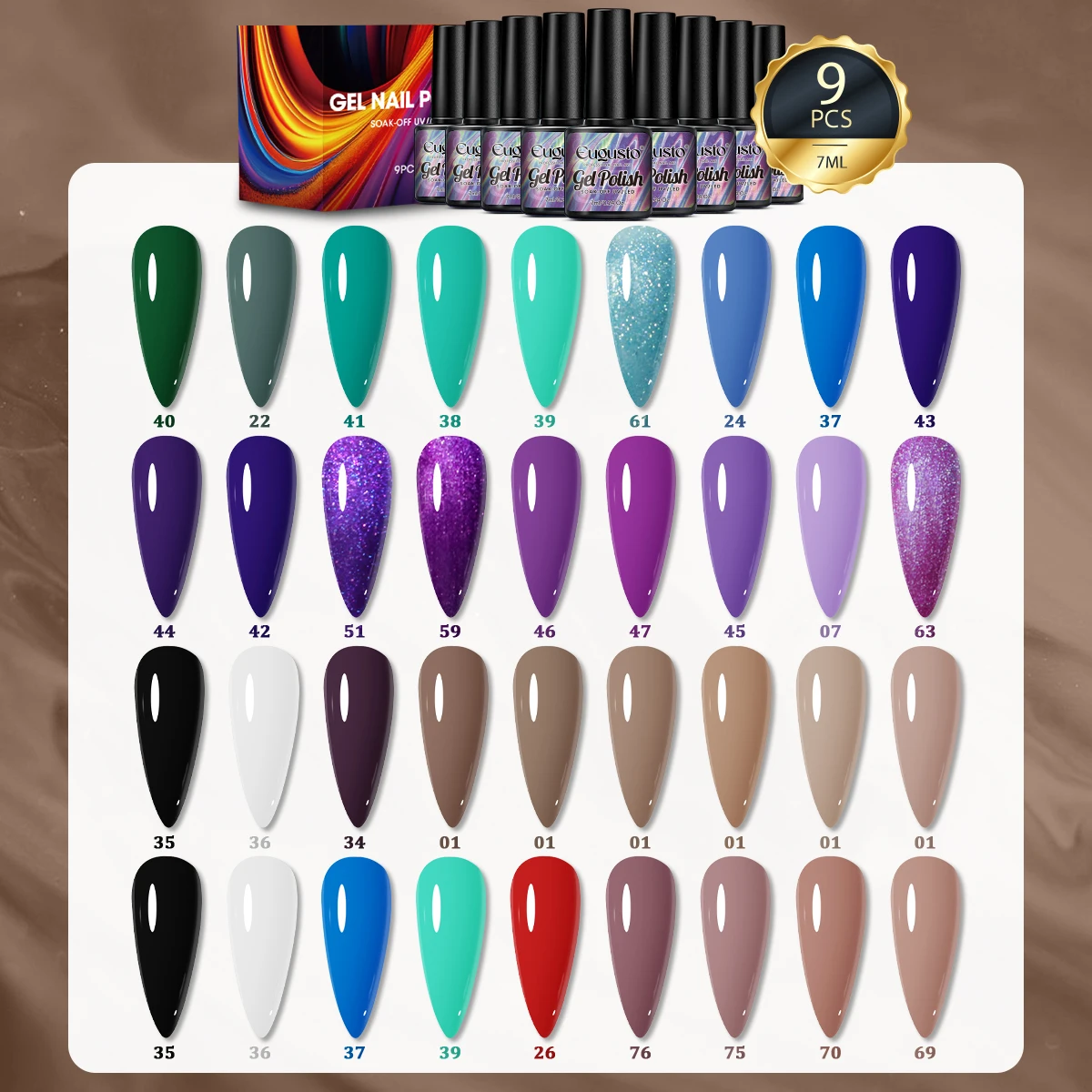 9pcs/set nail polish, elegant multi-color nail polish series, nail polish set nail art kit
9pcs/set nail polish, elegant multi-color nail polish series, nail polish set nail art kit