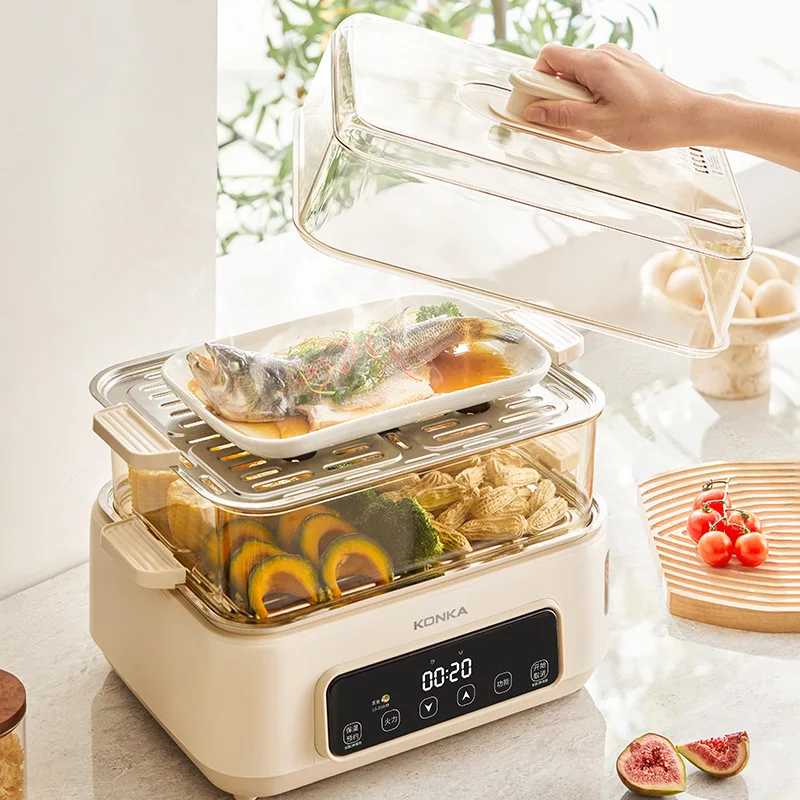 Household multifunctional multi-layer steamer intelligent reservation stainless steel electric steamer
Household multifunctional multi-layer steamer intelligent reservation stainless steel electric steamer