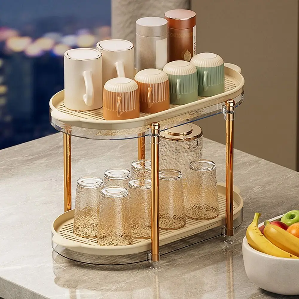 Seasoning Shelf Double Layer Cup Drying Rack Anti-Slip Plastic Cup Holder with Drain Tray Large Capacity Makeup Rack Office
Seasoning Shelf Double Layer Cup Drying Rack Anti-Slip Plastic Cup Holder with Drain Tray Large Capacity Makeup Rack Office