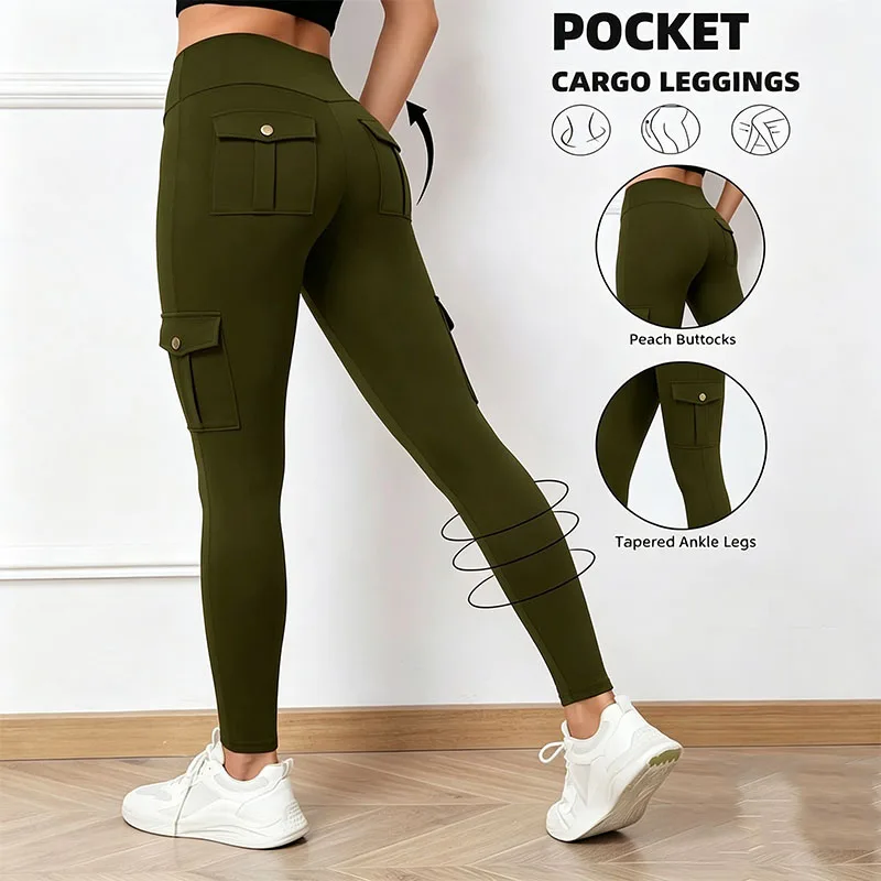 Multi Pocket Cargo Leggings Women High Waist Peach Lifting Butt Leggings Stretch Slim Tapered Ankle Workout Yoga Pants Woman
Multi Pocket Cargo Leggings Women High Waist Peach Lifting Butt Leggings Stretch Slim Tapered Ankle Workout Yoga Pants Woman