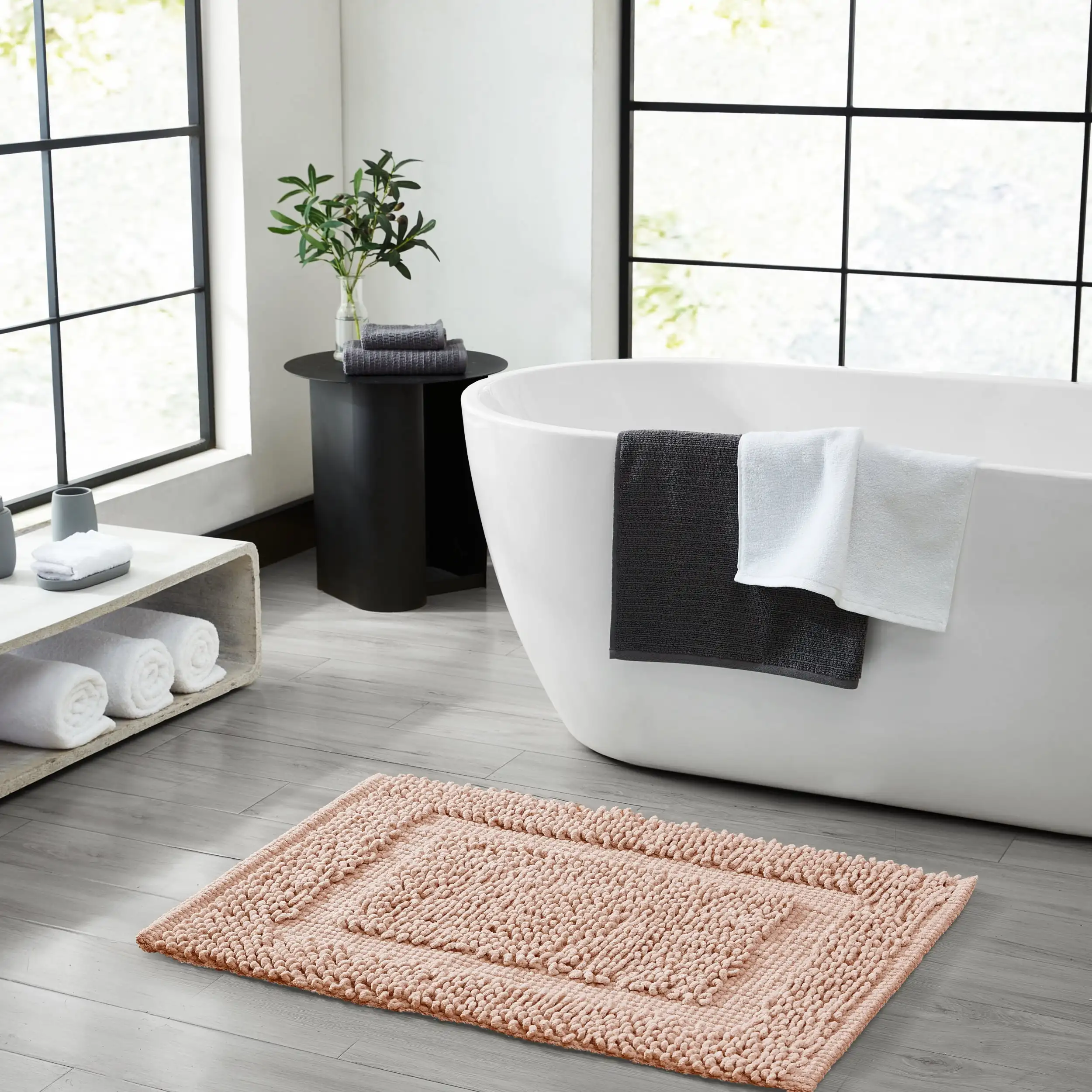 New York Sophie Border 100% Cotton Bath Mat - Non-Slip Bath Rug - Pink Dusty Rose - 20 X 32
New York Sophie Border 100% Cotton Bath Mat - Non-Slip Bath Rug - Pink Dusty Rose - 20 X 32