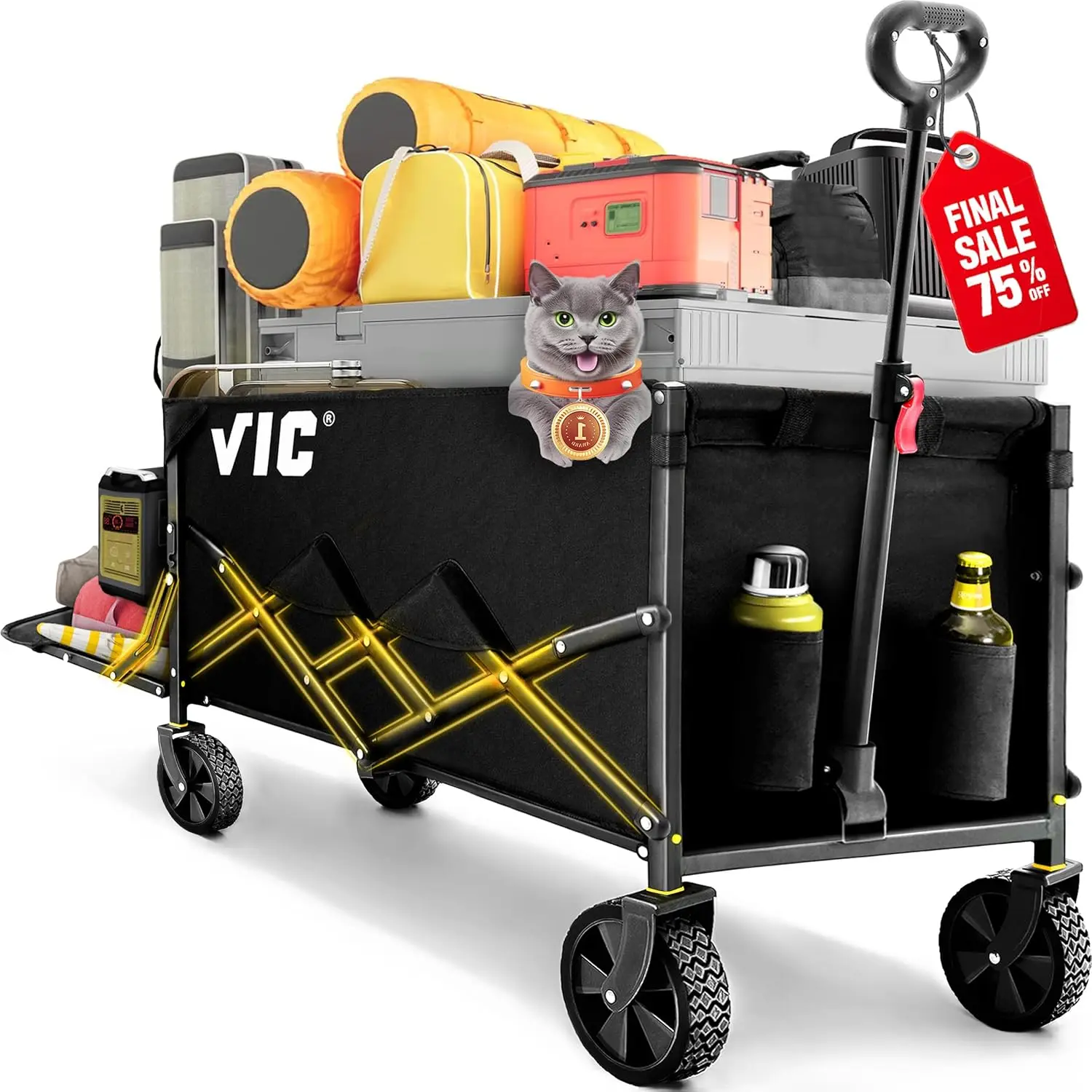 Collapsible Folding Wagon 440LBs Extra Long Extender Wagon Cart Beach Wagons Cart Heavy Duty 170L Foldable Utility Grocery Car w
Collapsible Folding Wagon 440LBs Extra Long Extender Wagon Cart Beach Wagons Cart Heavy Duty 170L Foldable Utility Grocery Car w