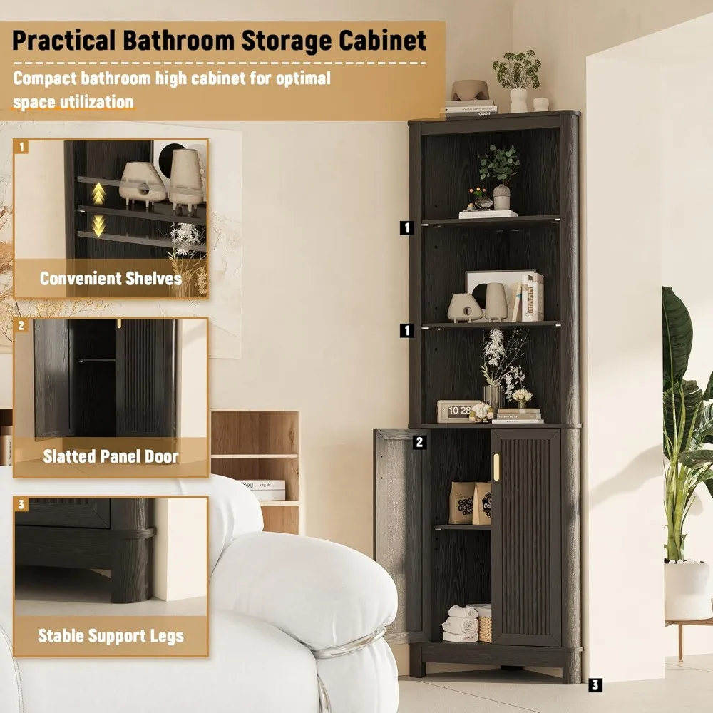 69" Tall Corner Shelf with Doors, 6-Tier Corner Storage Cabinet with Doors, Space Saver Shelf for Bathroom, Customized
69" Tall Corner Shelf with Doors, 6-Tier Corner Storage Cabinet with Doors, Space Saver Shelf for Bathroom, Customized