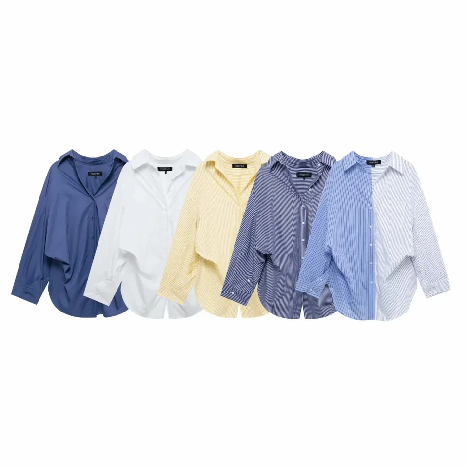 Women's Casual Loose Collar Shirt Top for Spring Commuting 2025BM&MD&ZA New Product Comfortable Fashion Clothing
Women's Casual Loose Collar Shirt Top for Spring Commuting 2025BM&MD&ZA New Product Comfortable Fashion Clothing