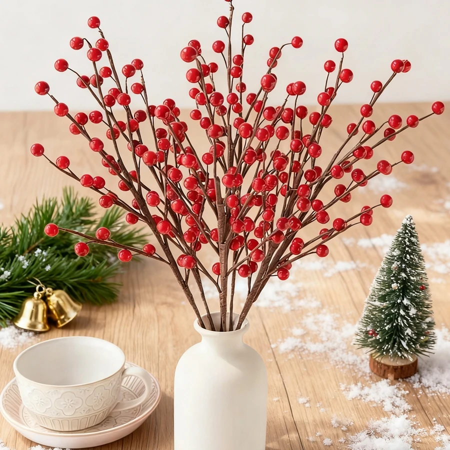Artificial Fruits Simulated Plants Holly Little Red Fruit Christmas Home Room Table Wedding Decor Flower Table Vivid Lovely Twig
Artificial Fruits Simulated Plants Holly Little Red Fruit Christmas Home Room Table Wedding Decor Flower Table Vivid Lovely Twig