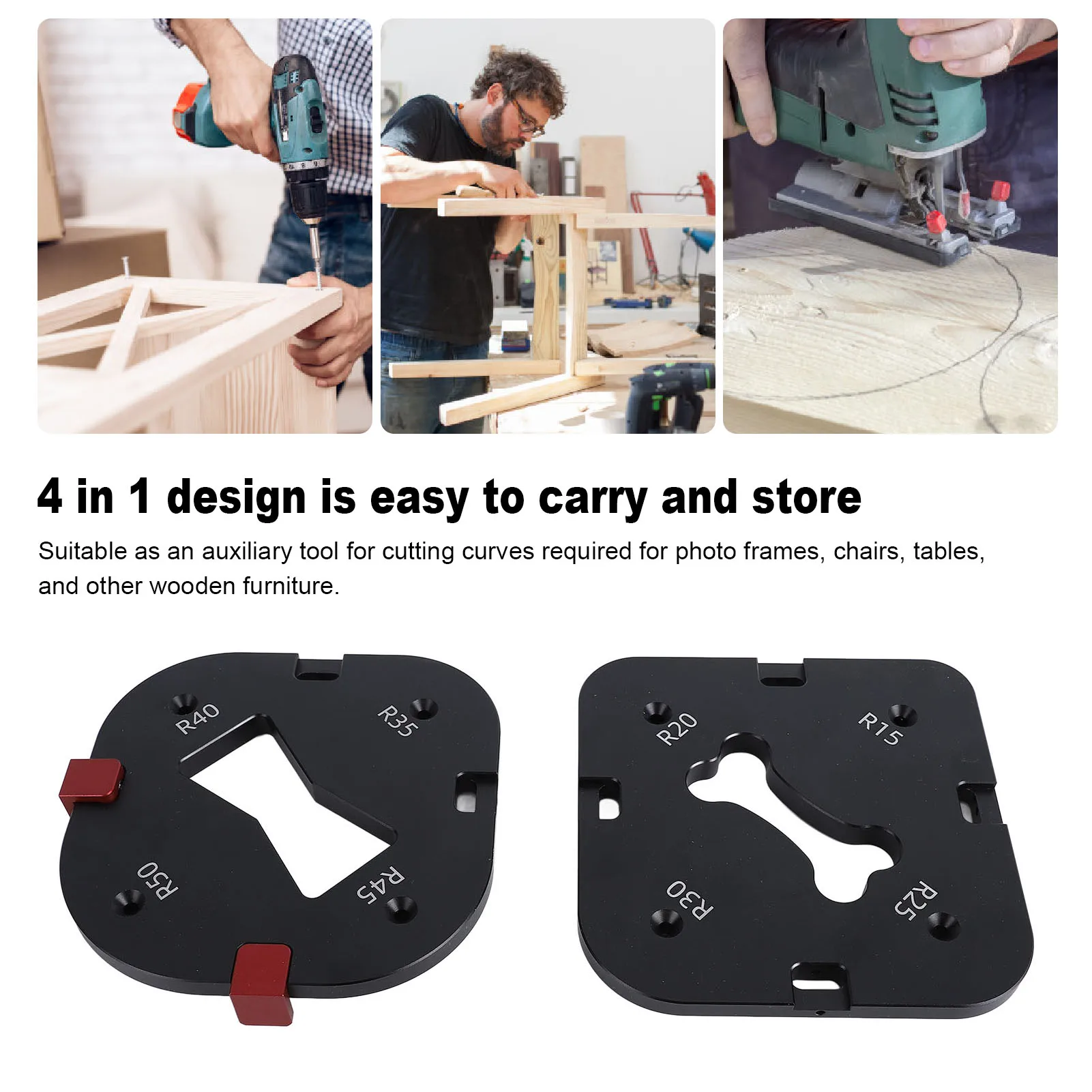 Woodworking Round Corner Radius Templates Aluminum Alloy R15 to 50 Quick Release Router Radius Rig for Picture Frame Chair Table
Woodworking Round Corner Radius Templates Aluminum Alloy R15 to 50 Quick Release Router Radius Rig for Picture Frame Chair Table