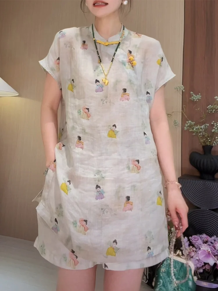 Fashionable Print Two-Piece Set Women's Summer Casual Short Sleeve Top And Shorts Outfit Elegant And Stylish Ensemble
Fashionable Print Two-Piece Set Women's Summer Casual Short Sleeve Top And Shorts Outfit Elegant And Stylish Ensemble