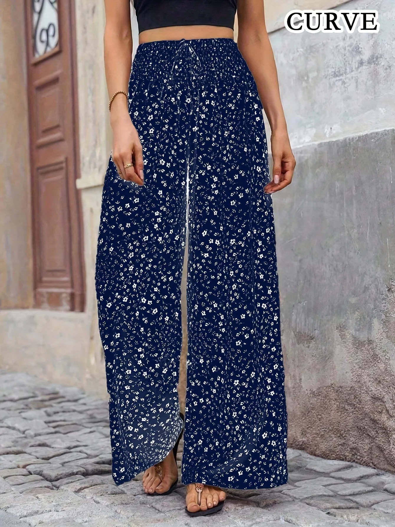 Plus Size 1XL-5XL Women's Spring/summer Floral Print Wide Leg Pants Ladies Casual Drawstring Waist Pants
Plus Size 1XL-5XL Women's Spring/summer Floral Print Wide Leg Pants Ladies Casual Drawstring Waist Pants