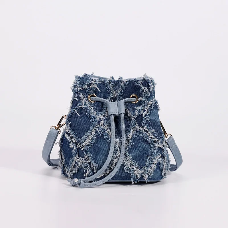 Cross-border new denim bag tie-dye premium bucket bag summer versatile women's shoulder messenger bag
Cross-border new denim bag tie-dye premium bucket bag summer versatile women's shoulder messenger bag