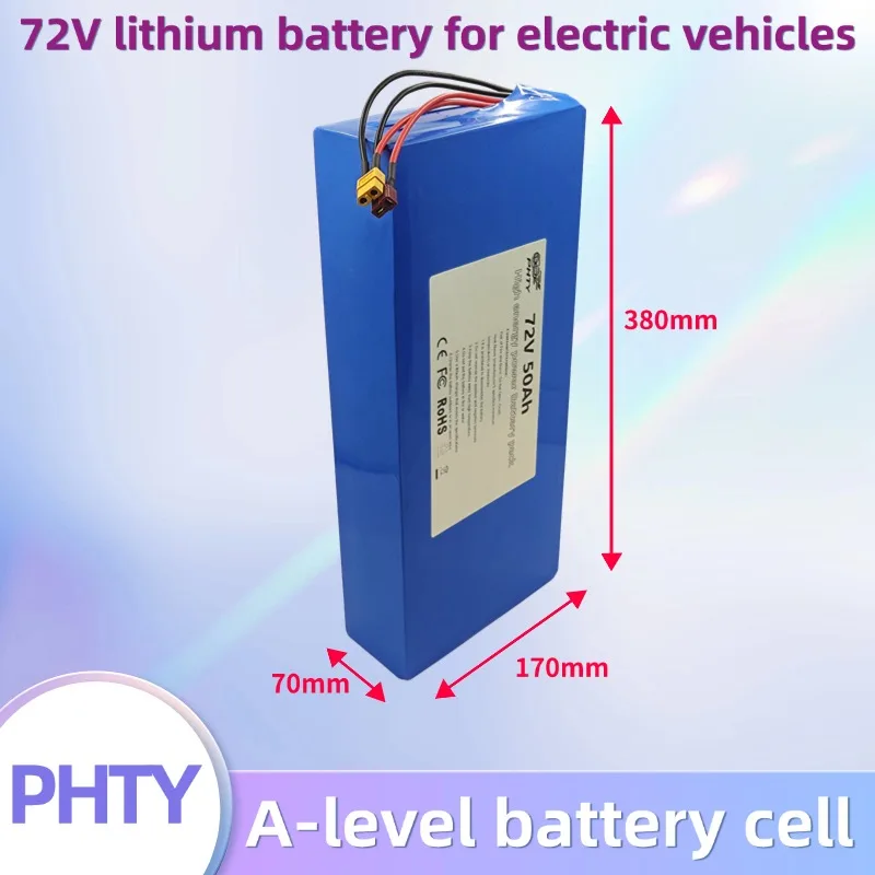 PHTY New 72V 50-10Ah 18650 Lithium Battery Pack Electric High Quality Battery 3000W BMS High Power Battery + 84V 2A Charger DIY
PHTY New 72V 50-10Ah 18650 Lithium Battery Pack Electric High Quality Battery 3000W BMS High Power Battery + 84V 2A Charger DIY