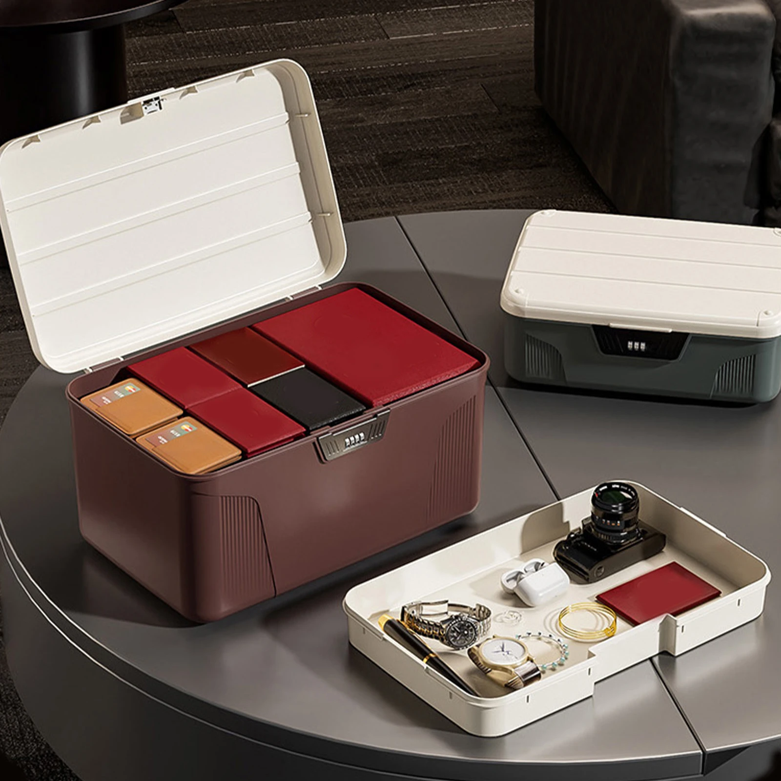 Password Storage Box Safe Box Large Capacity Lockable Storage Bin with Combination Lock Plastic Locking File Storage Organizer
Password Storage Box Safe Box Large Capacity Lockable Storage Bin with Combination Lock Plastic Locking File Storage Organizer