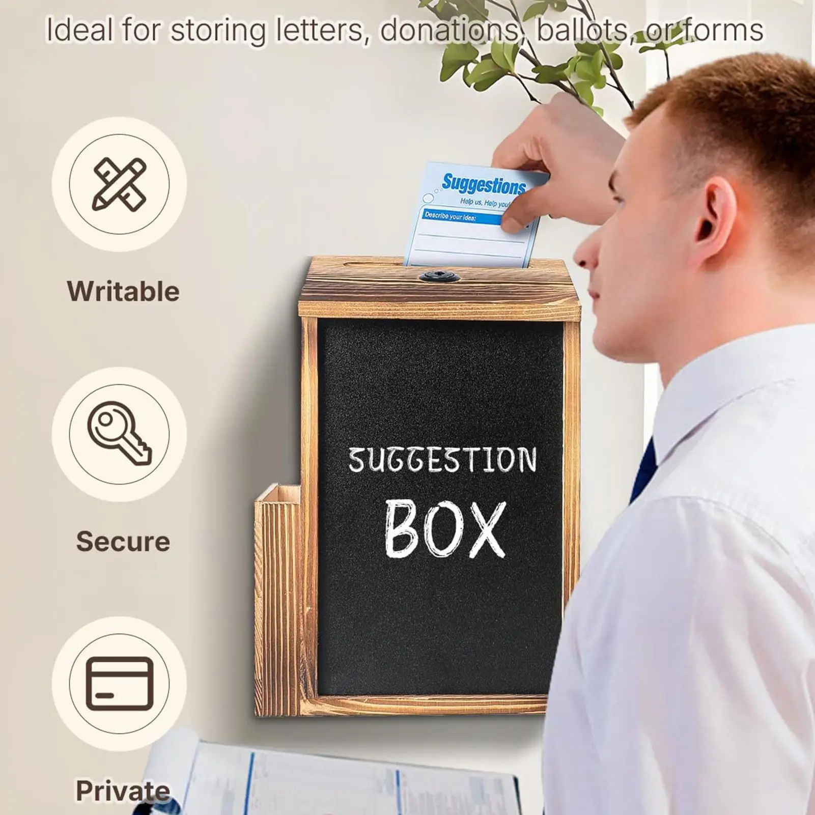 Suggestion Box Wooden Raffle Jar With Side Slot And Lock Offering Box With 50 Cards For Church Classroom Wedding Workplace Home
Suggestion Box Wooden Raffle Jar With Side Slot And Lock Offering Box With 50 Cards For Church Classroom Wedding Workplace Home