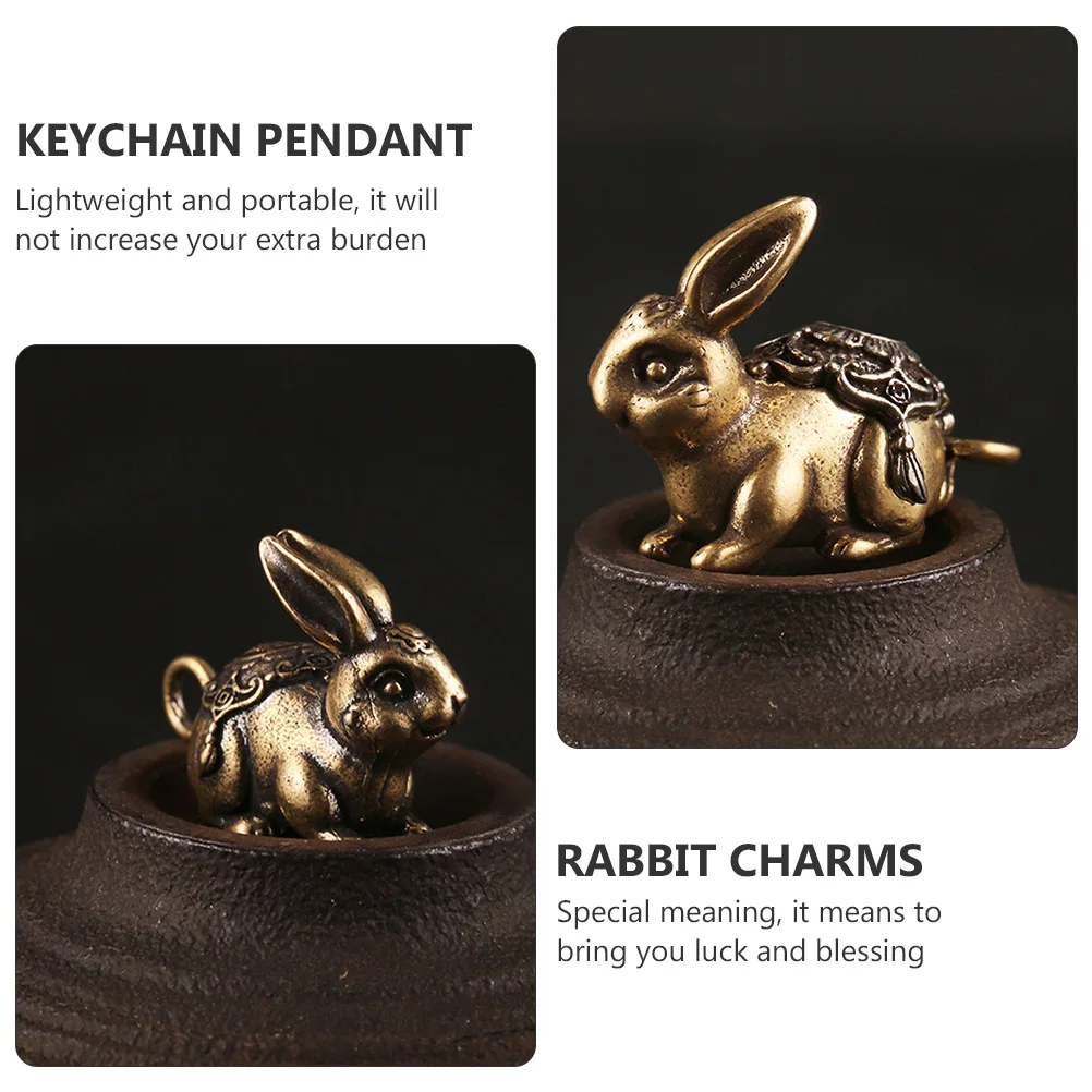 2 Pcs Brass Rabbit Charms Pendant Keychain Lightweight Lucky Blessing Chinese Zodiac Spring Festival Gifts Jewelry Accessories
2 Pcs Brass Rabbit Charms Pendant Keychain Lightweight Lucky Blessing Chinese Zodiac Spring Festival Gifts Jewelry Accessories
