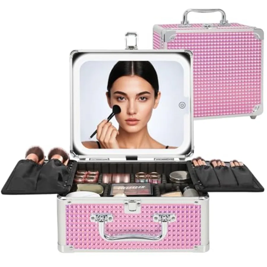 Makeup Bag with LED Mirror Makeup Box Travel Train Case with Rechargeable Lighted Mirror Cosmetic Brush Organizer Storage for M
Makeup Bag with LED Mirror Makeup Box Travel Train Case with Rechargeable Lighted Mirror Cosmetic Brush Organizer Storage for M
