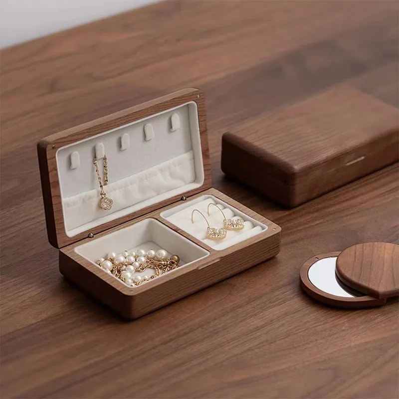 Retro Simple Desktop Black Walnut Jewelry Box Wooden Portable Ring Jewelry Storage Solid Wood Box
Retro Simple Desktop Black Walnut Jewelry Box Wooden Portable Ring Jewelry Storage Solid Wood Box