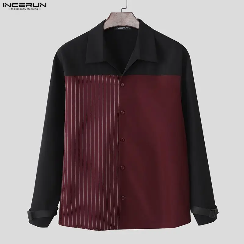 INCERUN Мужская рубашка в полоску в стиле пэчворк с лацканами и длинными рукавами, мужские топы с цветными блоками, уличная одежда, свободная модная повседневная мужская одежда, S-5XL
INCERUN Мужская рубашка в полоску в стиле пэчворк с лацканами и длинными рукавами, мужские топы с цветными блоками, уличная одежда, свободная модная повседневная мужская одежда, S-5XL