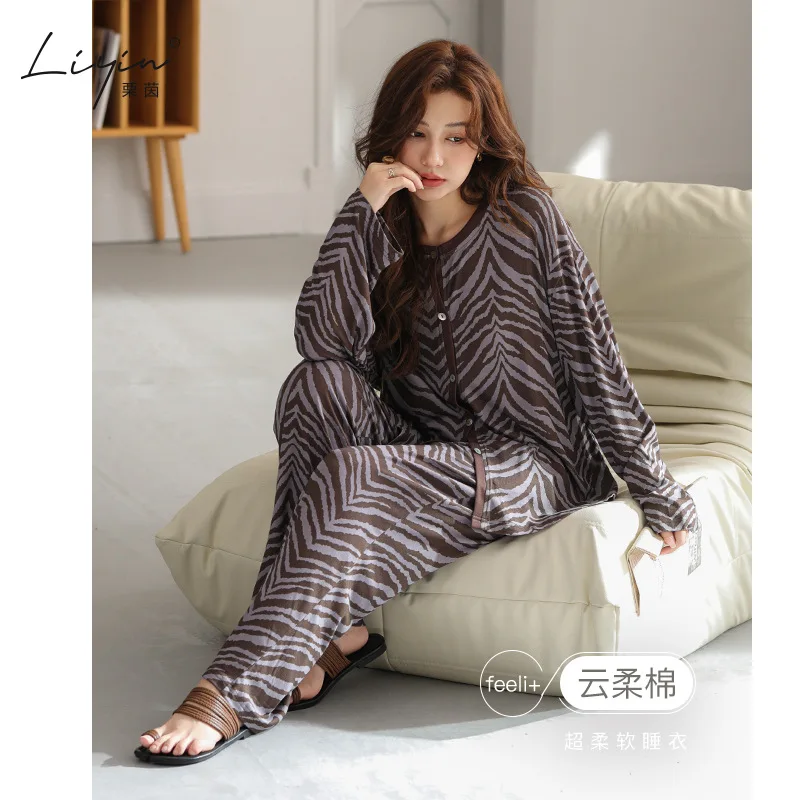 Pjs Set Long Sleeves Women's Pajama Set Cotton Warm Winter Pajamas Fashionable Home Clothes, Pajamas Cute and Soft Pajama Set
Pjs Set Long Sleeves Women's Pajama Set Cotton Warm Winter Pajamas Fashionable Home Clothes, Pajamas Cute and Soft Pajama Set