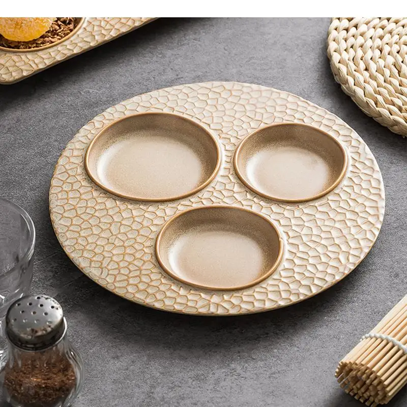 Kiln Changes Wood Grain Ceramic Multi Grid Plate Restaurant Snack Dessert Appetizer Sushi Plates Specialty Tableware
Kiln Changes Wood Grain Ceramic Multi Grid Plate Restaurant Snack Dessert Appetizer Sushi Plates Specialty Tableware