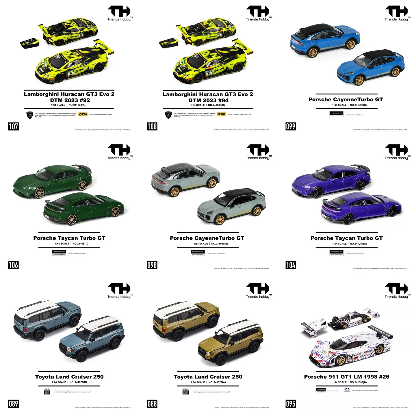 TH-Trends Hobby 1/64 Taycan Turbo GT Lamborghini Huracan GT3 EVO2 DTM 2023 Removable Cover Car Alloy Diecast Metal Model
TH-Trends Hobby 1/64 Taycan Turbo GT Lamborghini Huracan GT3 EVO2 DTM 2023 Removable Cover Car Alloy Diecast Metal Model