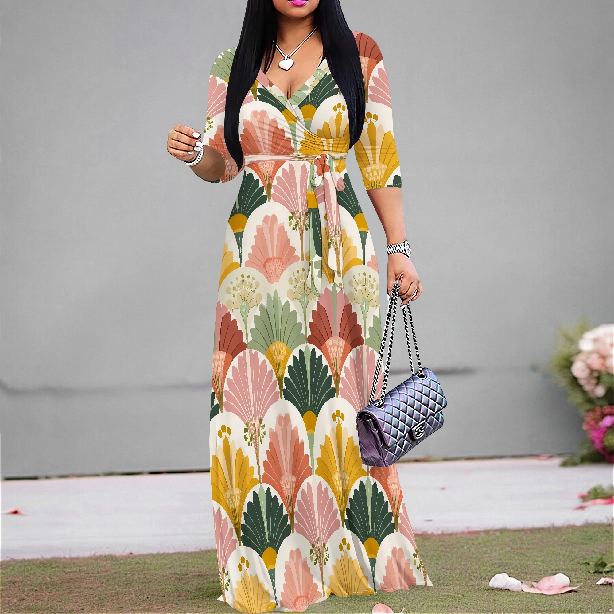 Pastel Floral Print Wrap Dress Women's V-Neck Maxi Dress S-3XL Retro Style for Party or Vacation 2025 New Arrival
Pastel Floral Print Wrap Dress Women's V-Neck Maxi Dress S-3XL Retro Style for Party or Vacation 2025 New Arrival