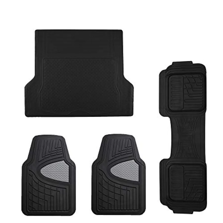 All Weather Automotive Floor Mats for Sedan, Cars, SUV, Truck: Trimmable Black Cargo Mat with Heavy Duty Tall Channel Gray Floo
All Weather Automotive Floor Mats for Sedan, Cars, SUV, Truck: Trimmable Black Cargo Mat with Heavy Duty Tall Channel Gray Floo