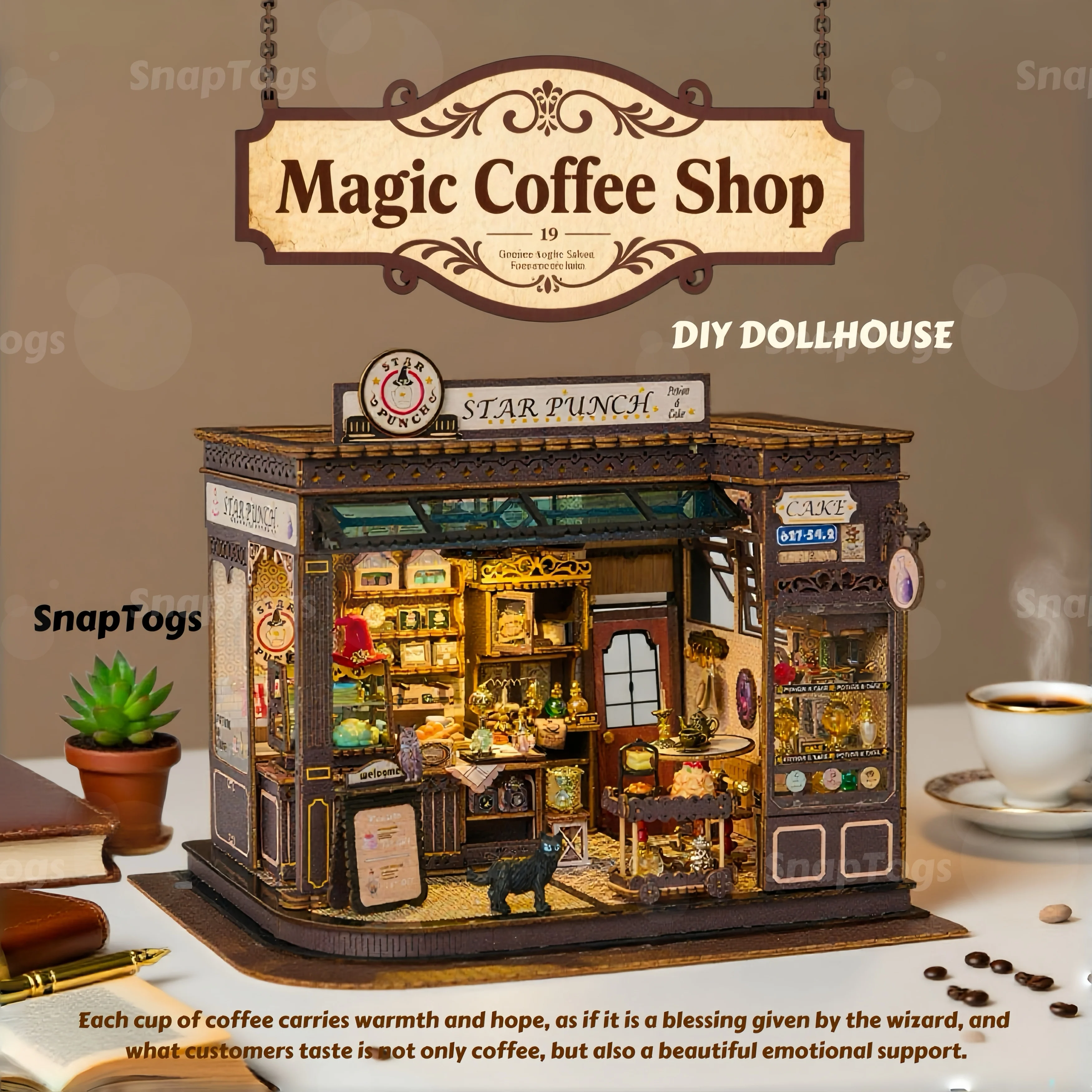 SnapTogs DIY Miniature House Kit 3D Wooden Puzzle Handcrafted Realistic Dollhouse Roombox Tiny World Diorama Book Nook Gift
SnapTogs DIY Miniature House Kit 3D Wooden Puzzle Handcrafted Realistic Dollhouse Roombox Tiny World Diorama Book Nook Gift