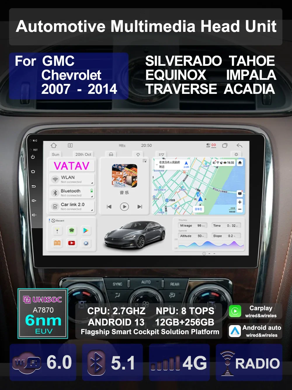 For GMC Acadia Chevrolet Silverado Tahoe Equinox Impala 2007-2014 Car Multimedia Carplay Android Auto GPS Navigation Radio Unit
For GMC Acadia Chevrolet Silverado Tahoe Equinox Impala 2007-2014 Car Multimedia Carplay Android Auto GPS Navigation Radio Unit