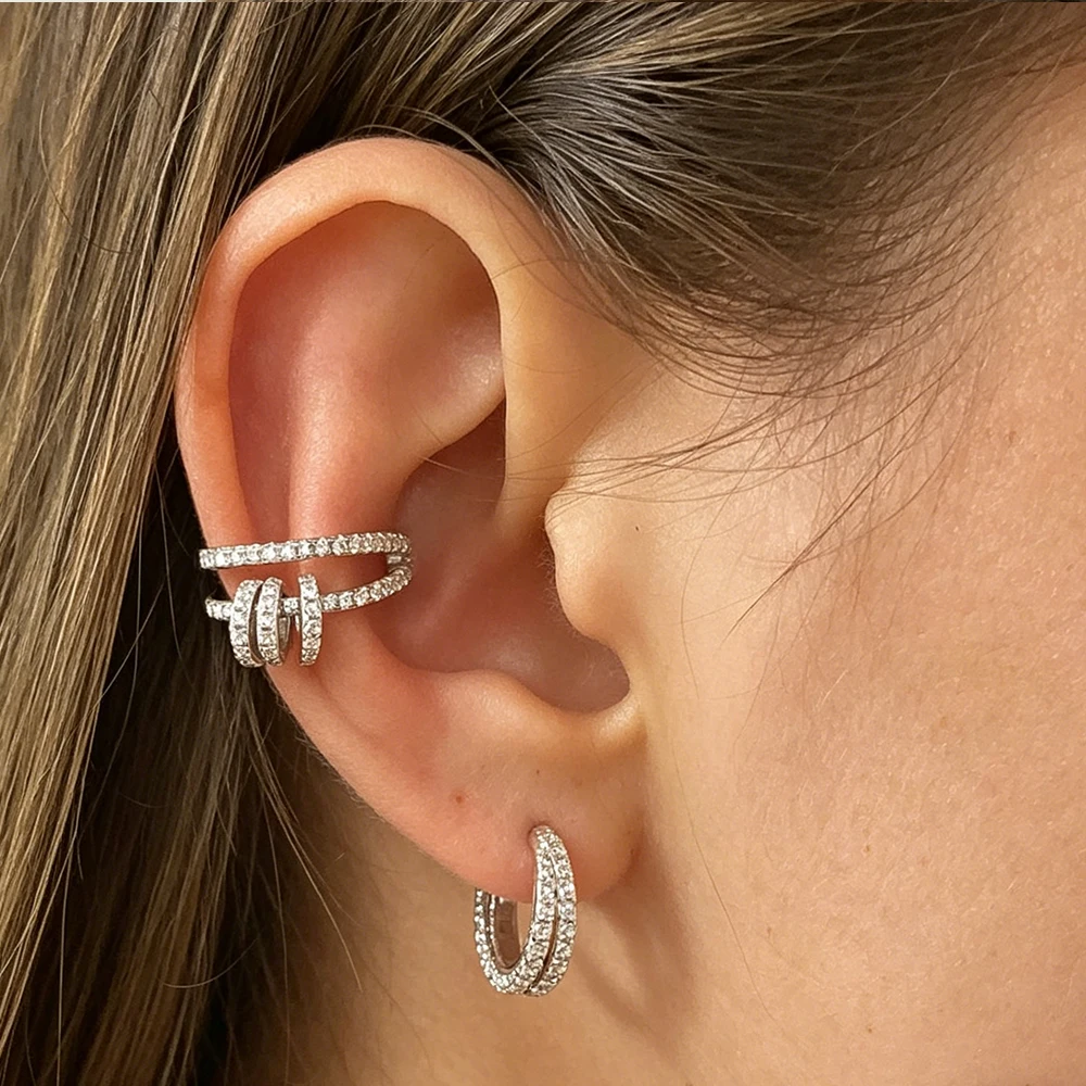 Cubic Zirconia Double Layer Cartilage Earring Stainless Steel Ear Clip Waterproof Allergy Womens Jewelry No Perforation Required
Cubic Zirconia Double Layer Cartilage Earring Stainless Steel Ear Clip Waterproof Allergy Womens Jewelry No Perforation Required