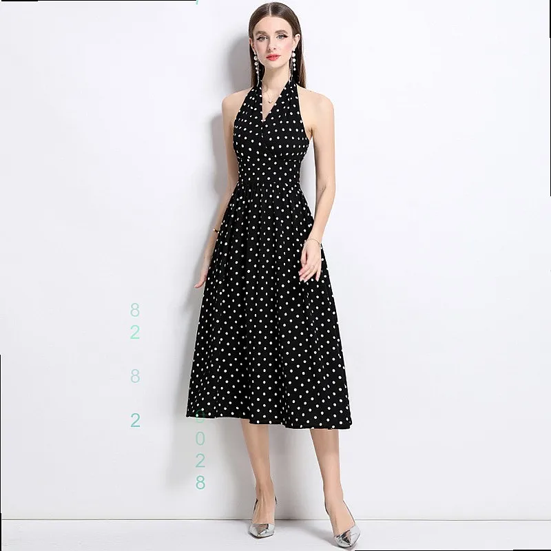 French Vintage Sleeveless Polka Dot Dress V Neck Backless Jumpsuit Playsuit Summer
French Vintage Sleeveless Polka Dot Dress V Neck Backless Jumpsuit Playsuit Summer
