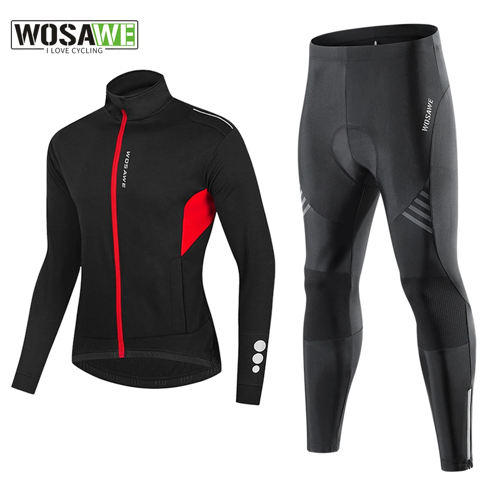 WOSAWE Men Cycling Sets Winter Fleece Thermal Windproof Reflective Bicycle Clothing MTB Jackets 3D Gel Padded Long Pants
WOSAWE Men Cycling Sets Winter Fleece Thermal Windproof Reflective Bicycle Clothing MTB Jackets 3D Gel Padded Long Pants