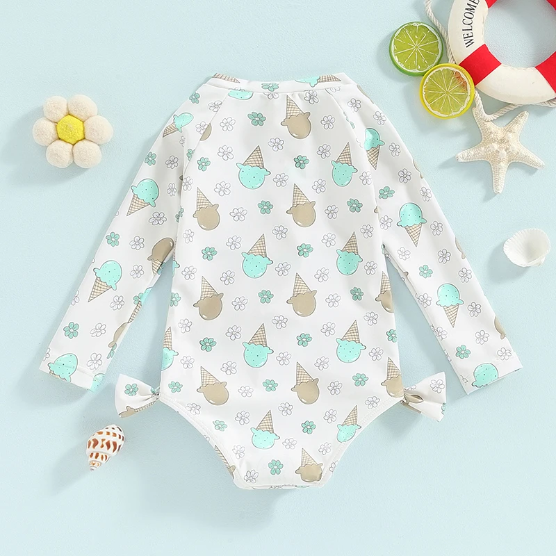Toddler Girls Rash Guard Swimsuit Rompers Long Sleeve Flower Ice Cream Print Baby Bowknot Bathing Suit Swimwear
Toddler Girls Rash Guard Swimsuit Rompers Long Sleeve Flower Ice Cream Print Baby Bowknot Bathing Suit Swimwear