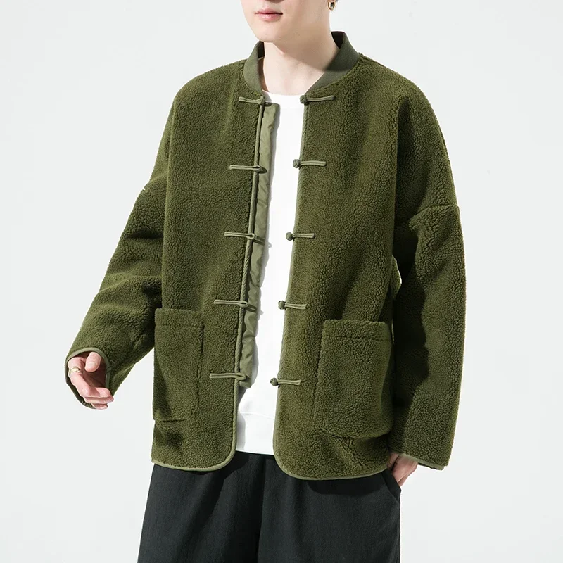 Winter Men's Lamb Wool Jacket Hanfu Chinese Style Thickened Warm Large Size Cotton Clothing Youth Retro Baseball Collar Jacket
Winter Men's Lamb Wool Jacket Hanfu Chinese Style Thickened Warm Large Size Cotton Clothing Youth Retro Baseball Collar Jacket