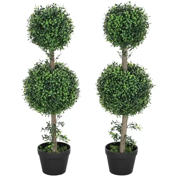 Set of 2 Artificial Ball Boxwood Topiary Trees, Fake Plants in Pot for Indoor Outdoor Living Room Green
Set of 2 Artificial Ball Boxwood Topiary Trees, Fake Plants in Pot for Indoor Outdoor Living Room Green