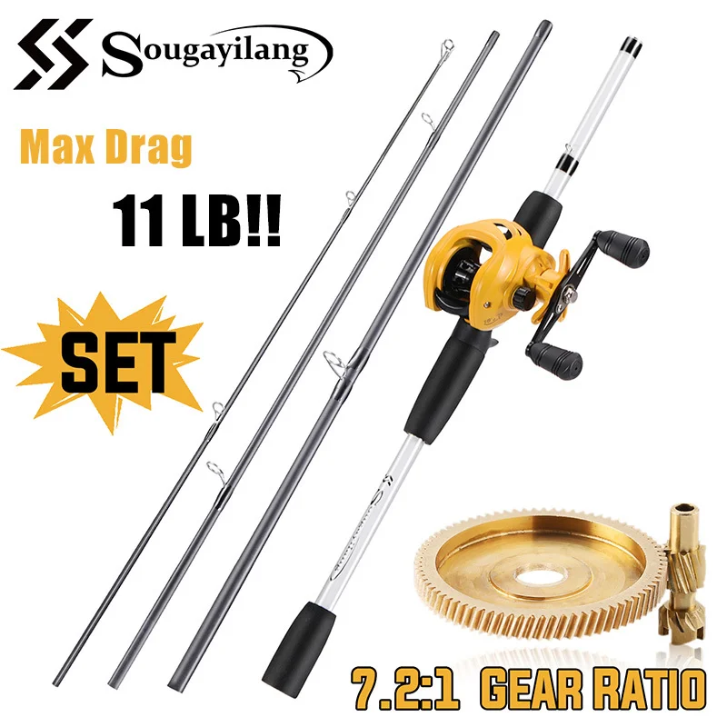 Sougayilang Casting Fishing Combo 1.98m 4 Section UltraLight Carbon Fiber Rod and 7.2:1 Gear Ratio Fishing Reel Fishing Kit
Sougayilang Casting Fishing Combo 1.98m 4 Section UltraLight Carbon Fiber Rod and 7.2:1 Gear Ratio Fishing Reel Fishing Kit