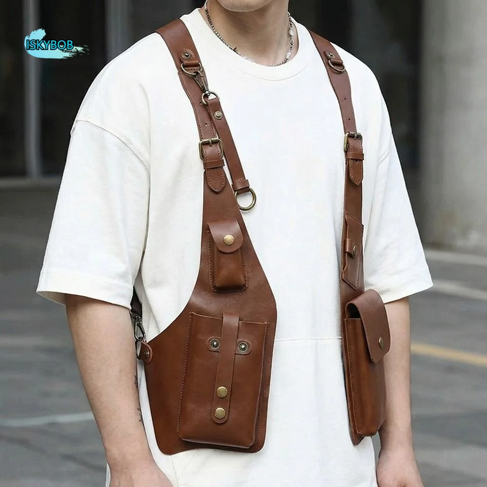 Retro Steampunk Shoulder Harness Bag PU Leather Vintage Mobile Phone Purse Vest Bag Anti-Theft Vintage Underarm Bag
Retro Steampunk Shoulder Harness Bag PU Leather Vintage Mobile Phone Purse Vest Bag Anti-Theft Vintage Underarm Bag