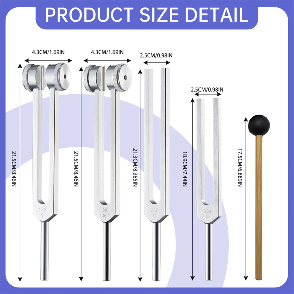 B53CC Tuning Forks for Healing Set, 128Hz, 136.1Hz, 256Hz, 384Hz,with Hockey Puck Activator , for Chakras, Sound Therapy
B53CC Tuning Forks for Healing Set, 128Hz, 136.1Hz, 256Hz, 384Hz,with Hockey Puck Activator , for Chakras, Sound Therapy