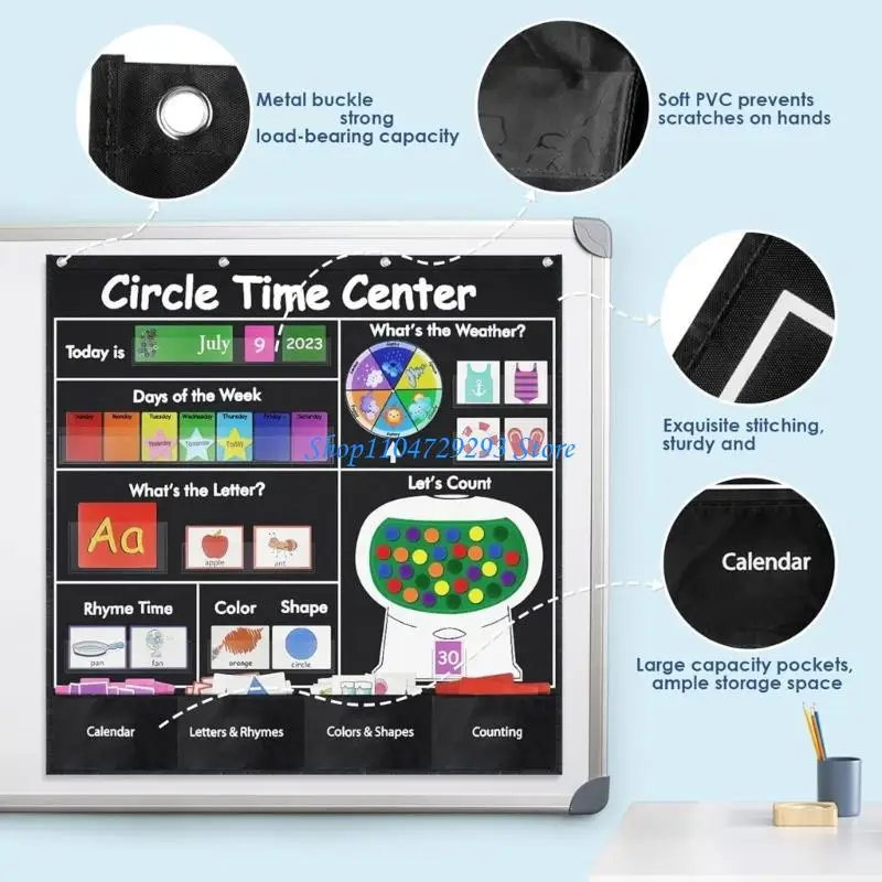 Y2GD Educational Circle Time Center Pocket Chart Learning Weather Letter Number Calendar Pocket Chart for Classroom Wall
Y2GD Educational Circle Time Center Pocket Chart Learning Weather Letter Number Calendar Pocket Chart for Classroom Wall
