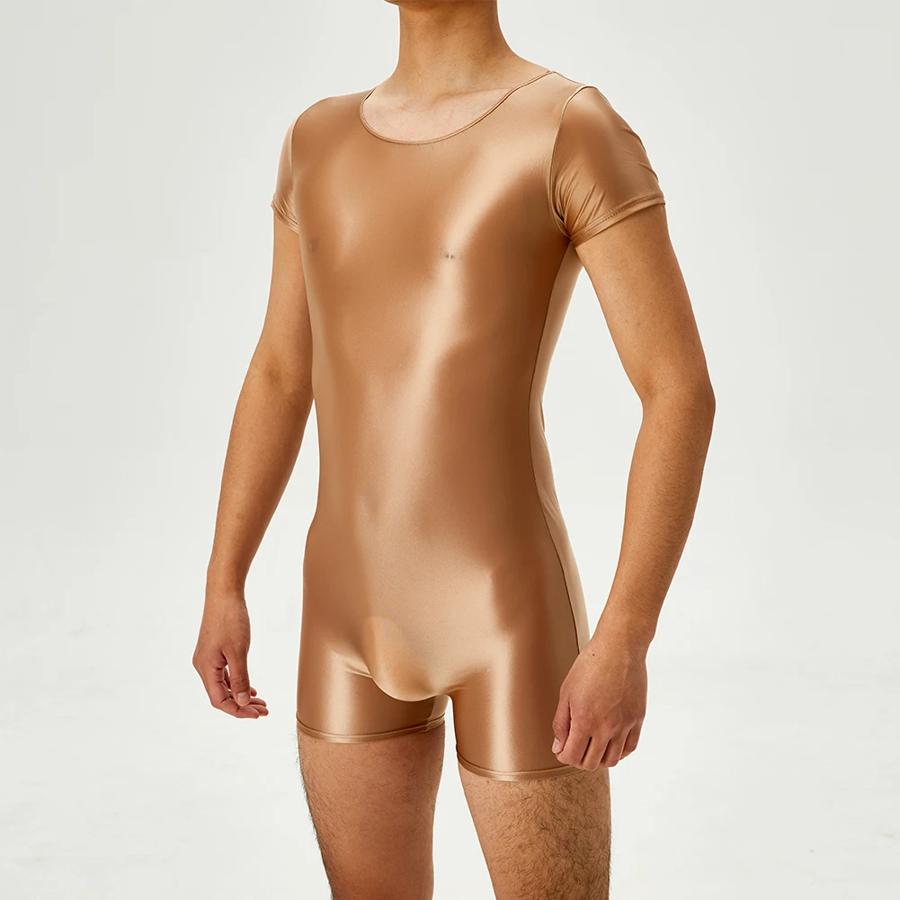 1pc Sexy Men Bodysuit Short Sleeve Oil Shiny Glossy Tights High Elastic Shapers Leotard Exotic Gay Man O Neck Lingerie Jumpsuit
1pc Sexy Men Bodysuit Short Sleeve Oil Shiny Glossy Tights High Elastic Shapers Leotard Exotic Gay Man O Neck Lingerie Jumpsuit