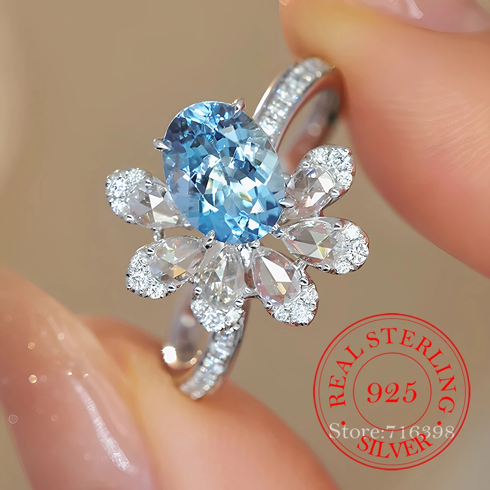 925 Sterling Silver Jewelry Luxury Crystal Flower Open Finger Rings for Women Wedding Party Jewelry For Girls Friend Gift
925 Sterling Silver Jewelry Luxury Crystal Flower Open Finger Rings for Women Wedding Party Jewelry For Girls Friend Gift