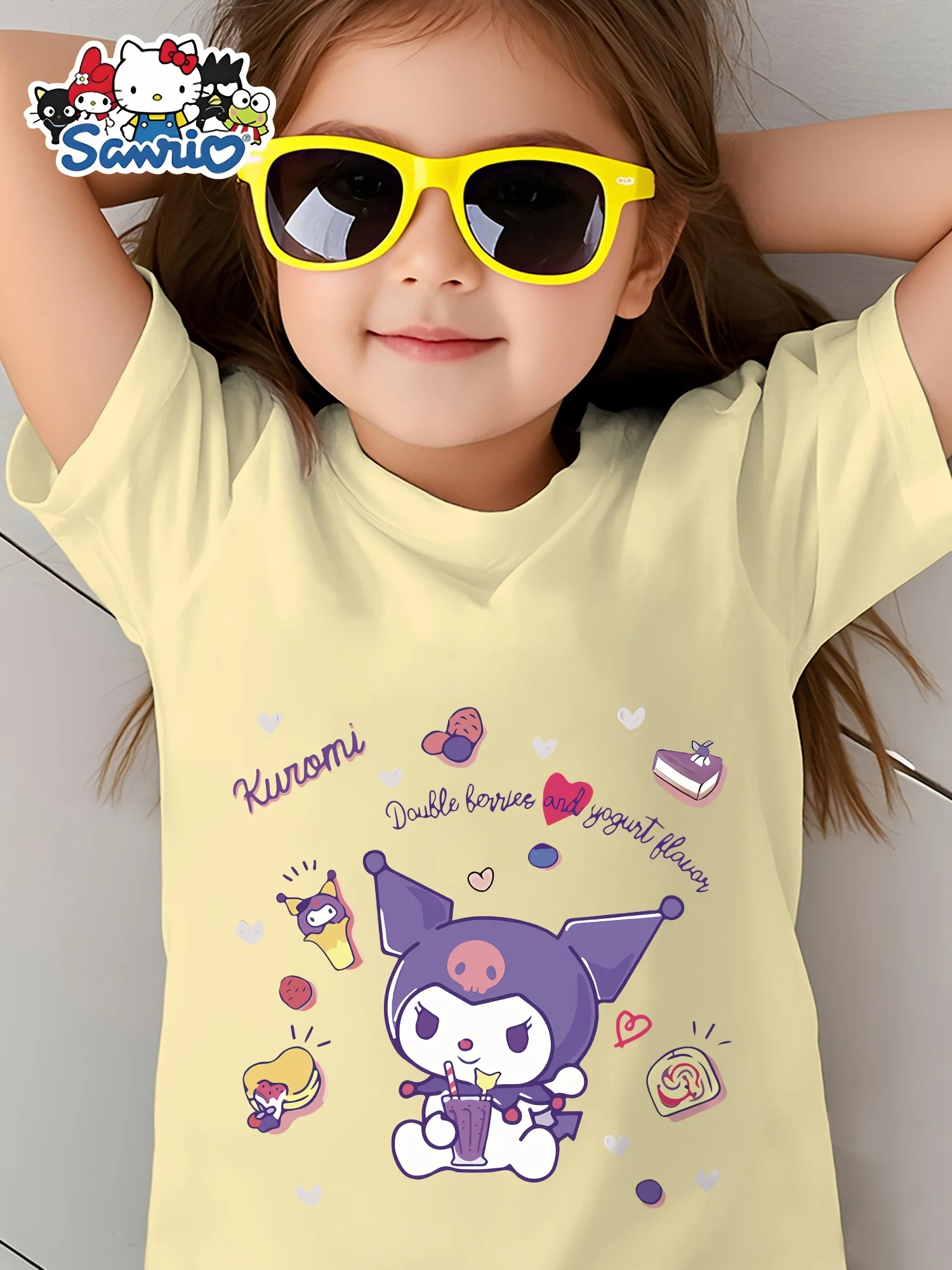Sanrio Summer Children's Kurumi Cute Girl Round-neck Short-sleeved T-shirt Fashion Versatile Stretchy Breathable 100% Cotton
Sanrio Summer Children's Kurumi Cute Girl Round-neck Short-sleeved T-shirt Fashion Versatile Stretchy Breathable 100% Cotton